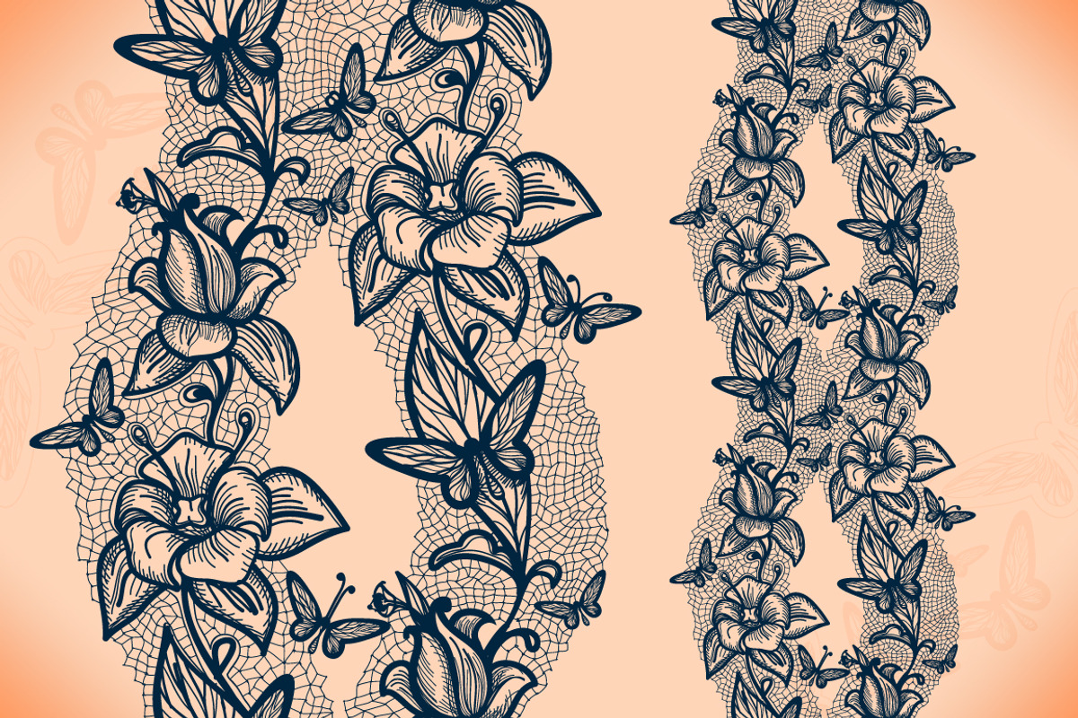 Seamless lace pattern with flowers, a Pattern Graphic by Vikpit (Photo 2 of 4)
