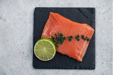 Fresh smoked salmon slices with, a Food & Drink Photo by Jan Jack Russo Media