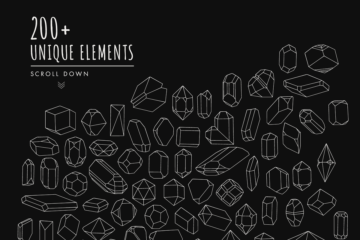Hand Drawn Mineral Geometric Shapes, a Decorative Illustration by digiful (Photo 2 of 5)