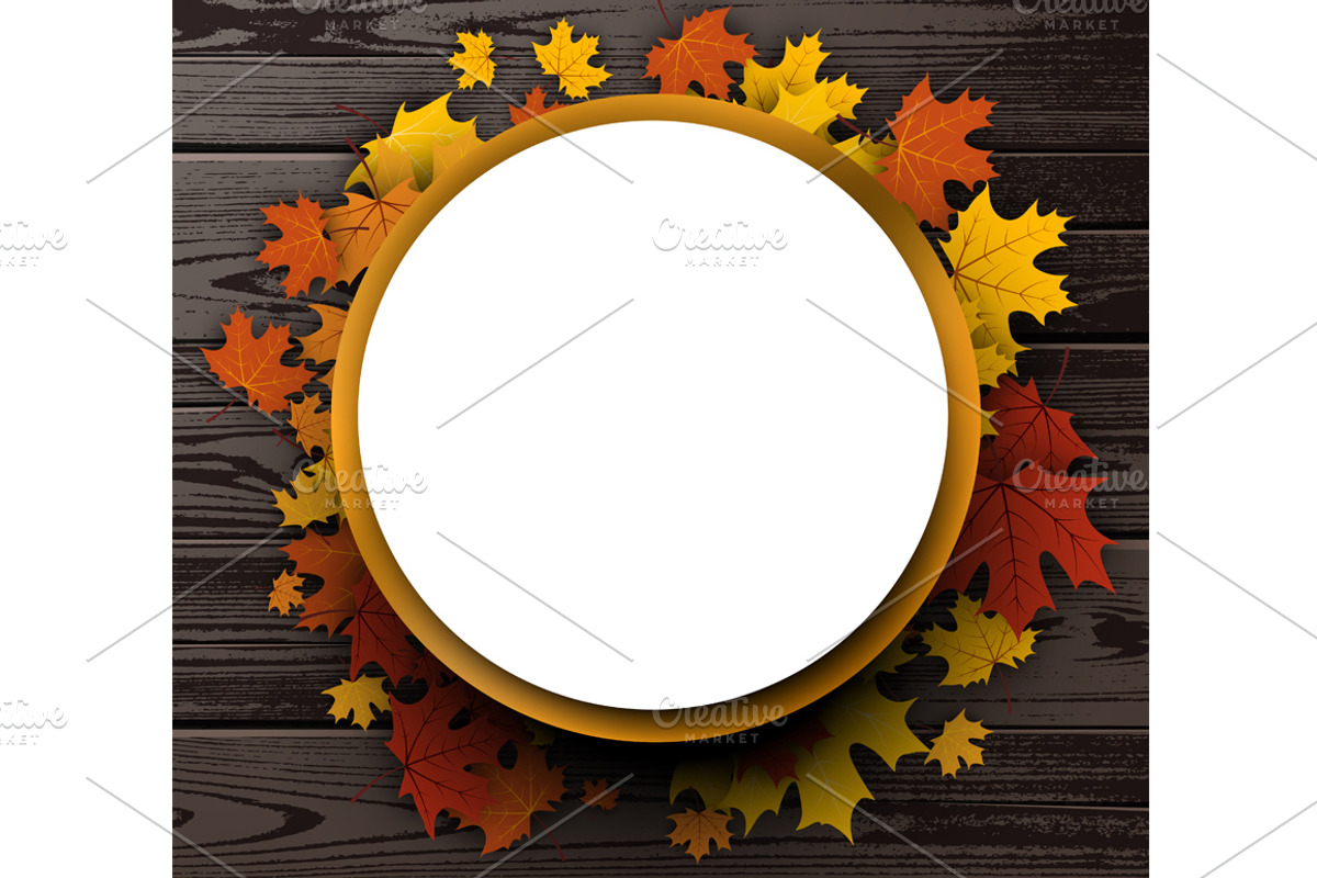 Wooden texture set with maple leaves, a Decorative Illustration by Vjom (Photo 8 of 9)