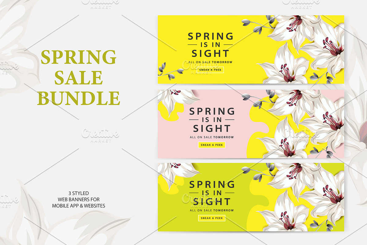 Spring Sale Web Banners, an Illustration by PREMIUMVECTOR (Photo 1 of 2)