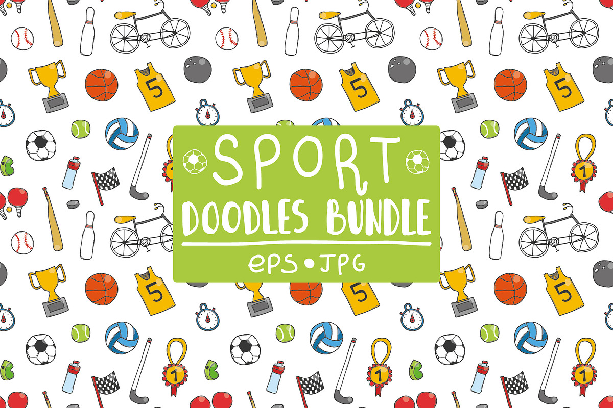 Sports doodle bundle., a Pattern Graphic by altanaka (Photo 1 of 4)
