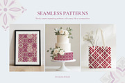 Mauve Tiles Vector Collection, a Decorative Illustration by Liliia Polos Illustration (Thumbnail 5 of 8)