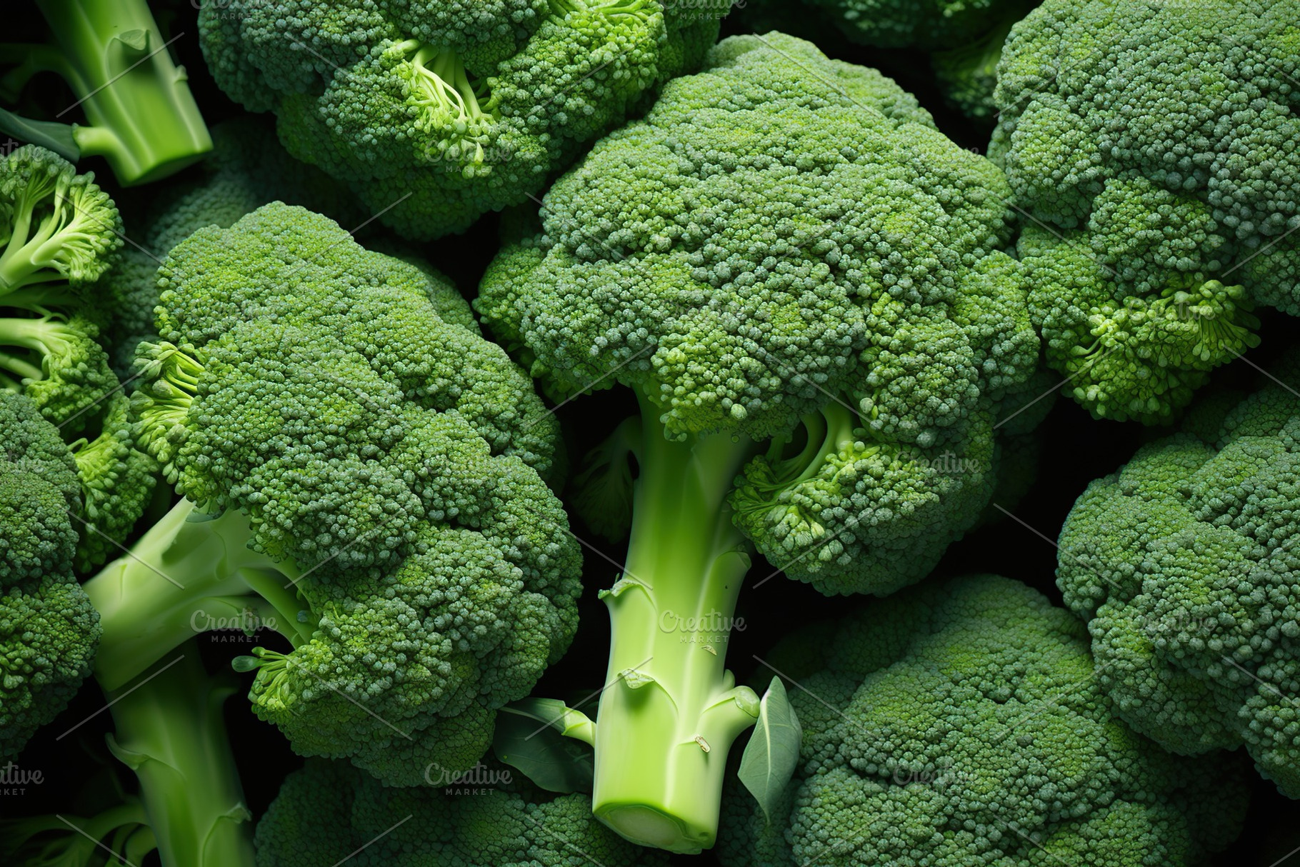 Background of green ripe broccoli, a Food & Drink Photo by AlyaAnd