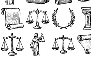 Vintage Law and Justice Icons Set, an Object Graphic by RT Studio (Thumbnail 2 of 3)