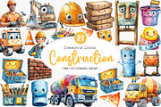 Watercolor Cute Construction PNG, an Illustration by SinaCreation (Thumbnail 1 of 5)