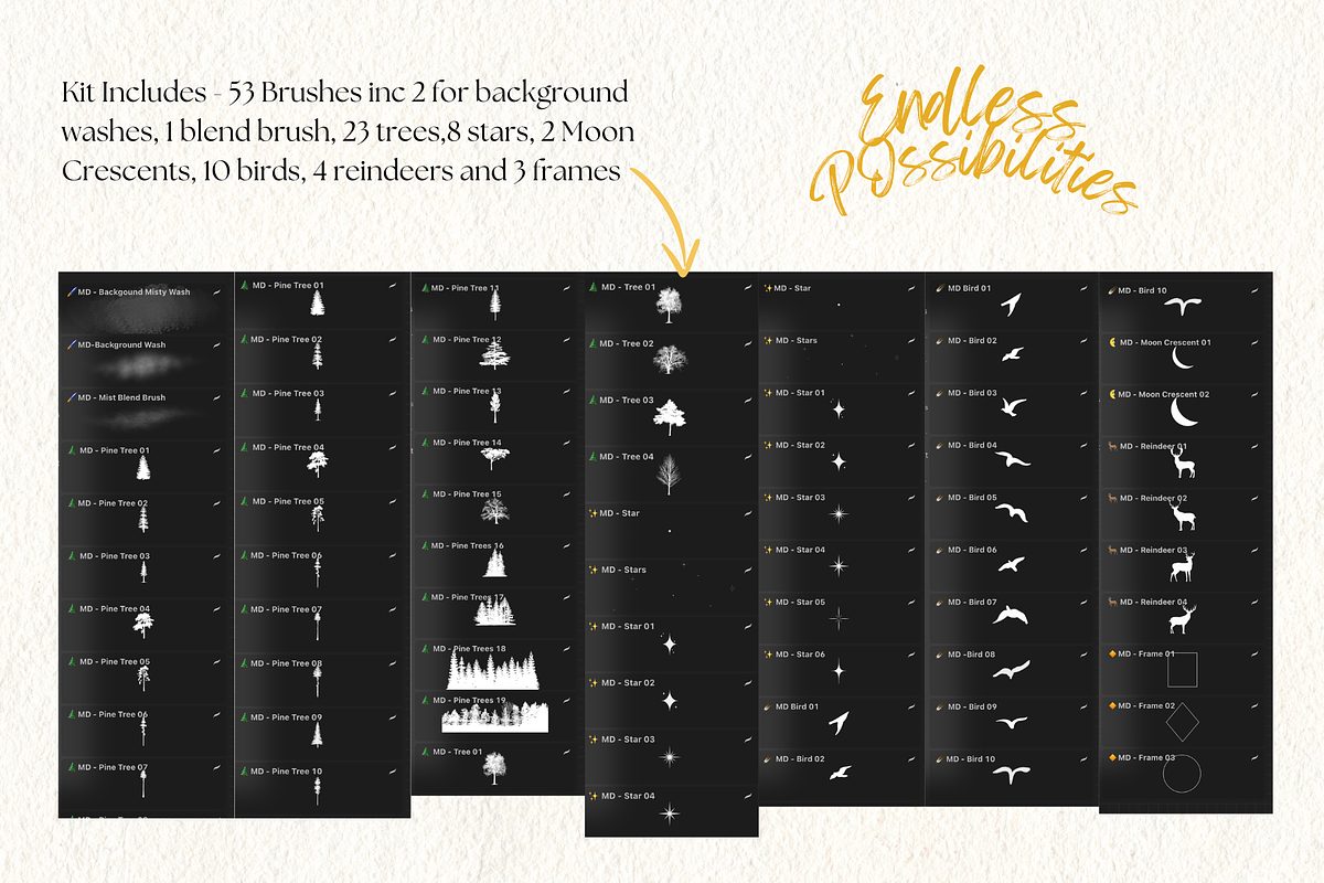 Procreate Enchanted Forest Brush Kit, a Brush Add-On by Markdisha Designs (Photo 3 of 6)