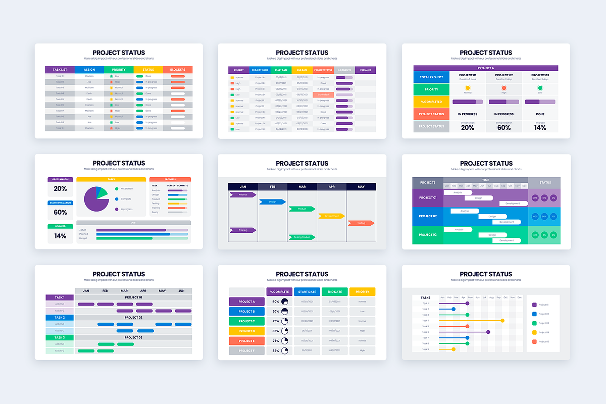 Project Status Powerpoint Template, a Presentation Template by Slidesmash