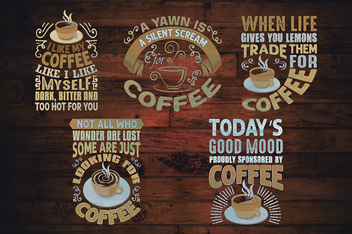 Coffee Quotes SVG Craft Vol 8, a Decorative Illustration by Tosca Digital (Photo 2 of 6)