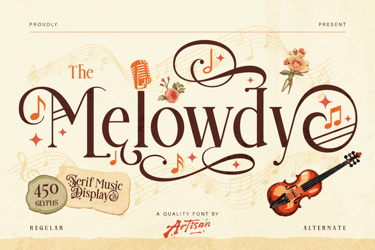 Melowdy, a Serif Font by Artisan Themes (Photo 1 of 11)