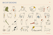 Whimsical Cats Hand Drawn Arts, an Animal Illustration by designvectx (Thumbnail 5 of 7)