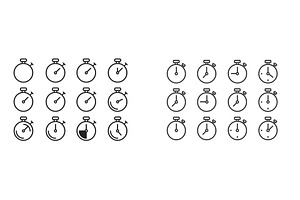 Stopwatch icons in various stages of, an Object Illustration by ZinetroN