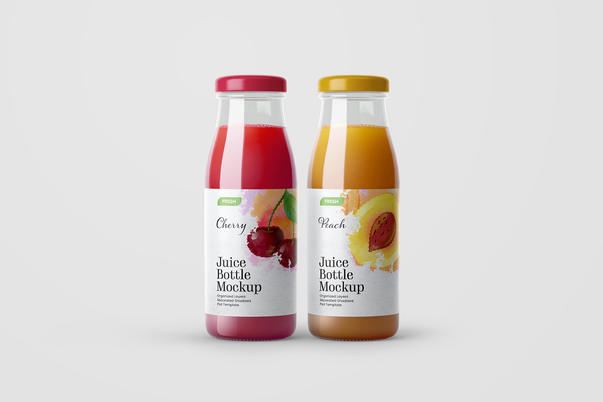 Juice Bottle Mockup Set, a Cups & Container Mockup by Deeplab (Photo 7 of 14)