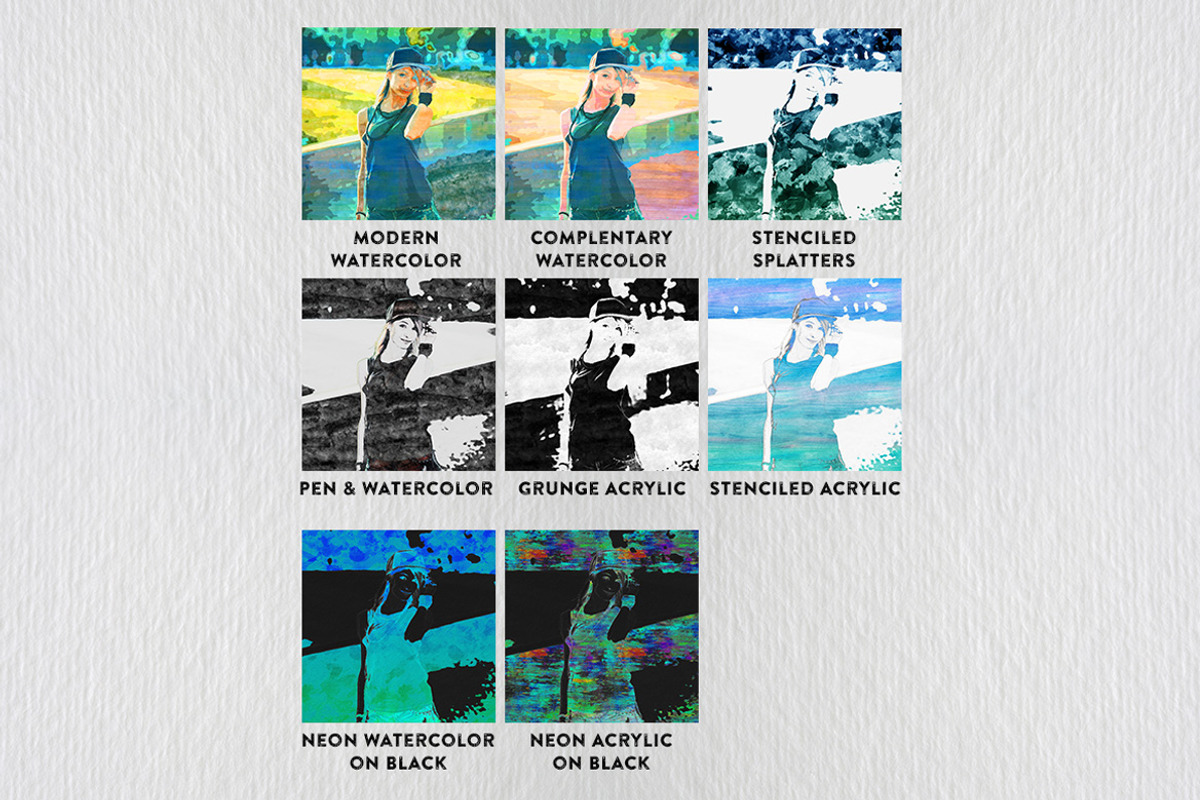 8 Watercolor + Acrylic Painting FX, an Action Add-On by SparkleStock (Photo 2 of 5)