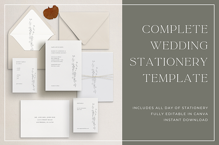 Floral Illustrated Wedding Invite