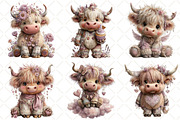 Whimsical Valentine Highland Cow, an Illustration by Black Bird Studio (Thumbnail 3 of 6)