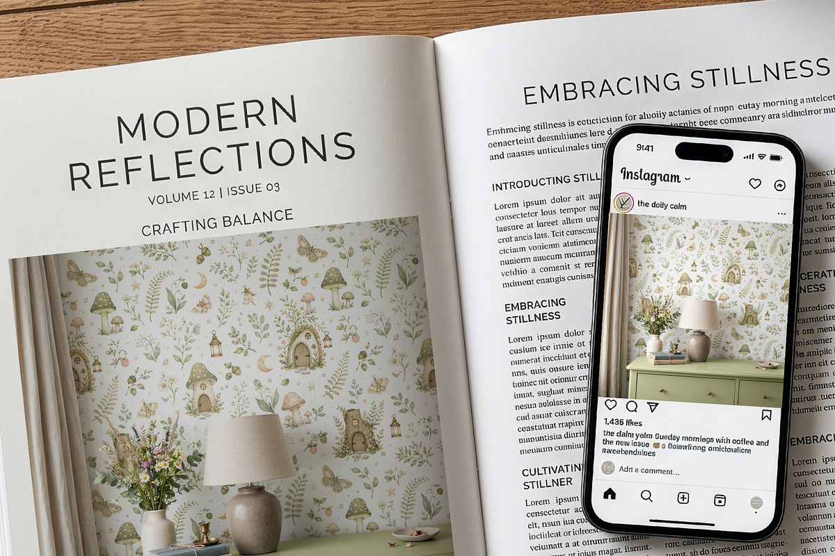 Farmhouse Wallpaper Mockup PSD, a Household Mockup by 1001 mockups (Photo 4 of 8)