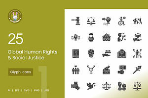Global Human Rights & Social Justice, a Solid Icon by IconBunny