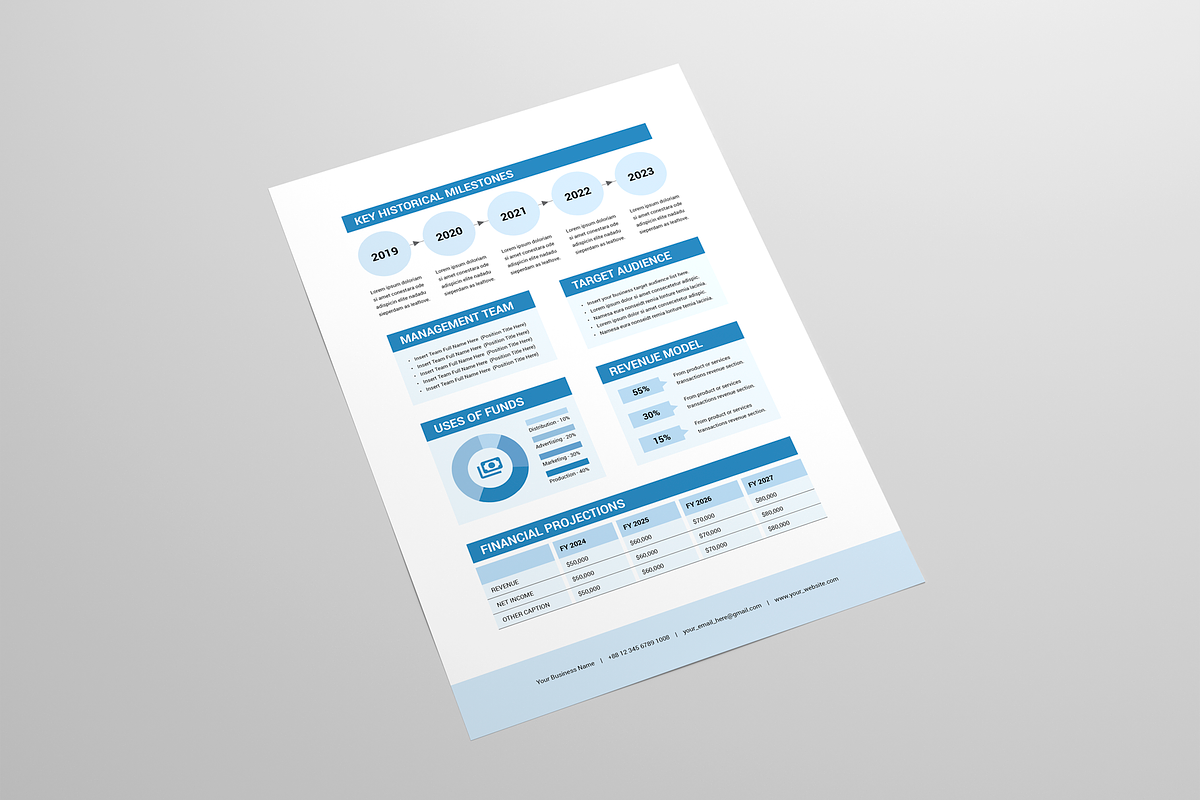Business Executive Summary Report, a Stationery Template by Leaflove
