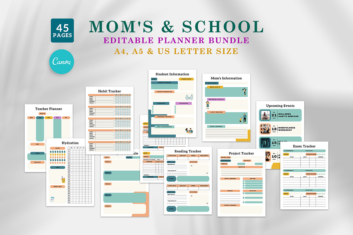 Mom and School Planner Bundle Pack, a Stationery Template by MNT-Creator (Photo 1 of 5)