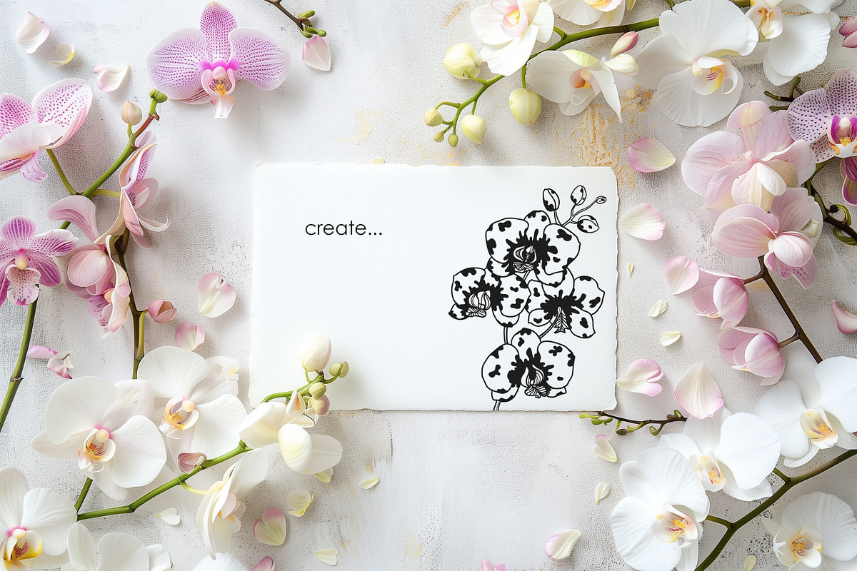 Ochid flowers Line art svg, an Object Graphic by Dervik Art Store (Photo 2 of 9)