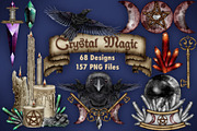 Crystal Magic, Dark clip art set., a Seasonal Illustration by Happy Sloth Graphics (Thumbnail 1 of 18)