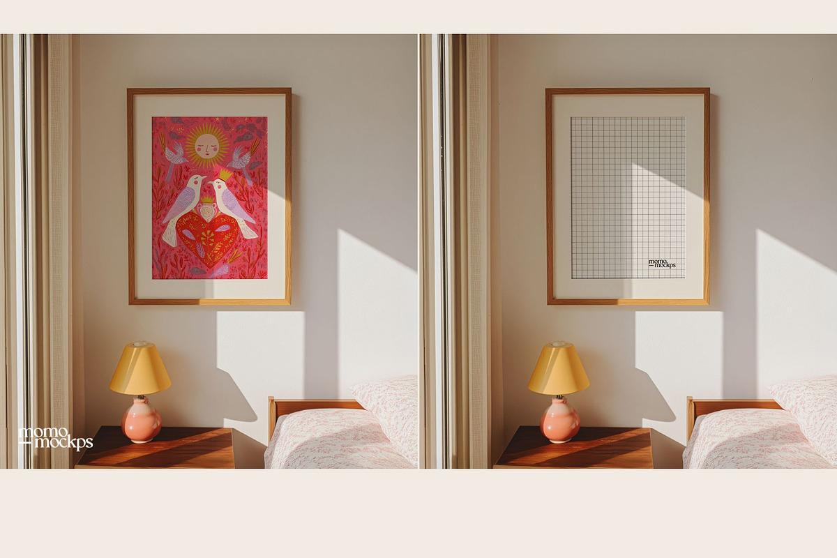 Bedroom Art Frame Mockup | DIN A, a Mockup by momomockps (Photo 7 of 9)
