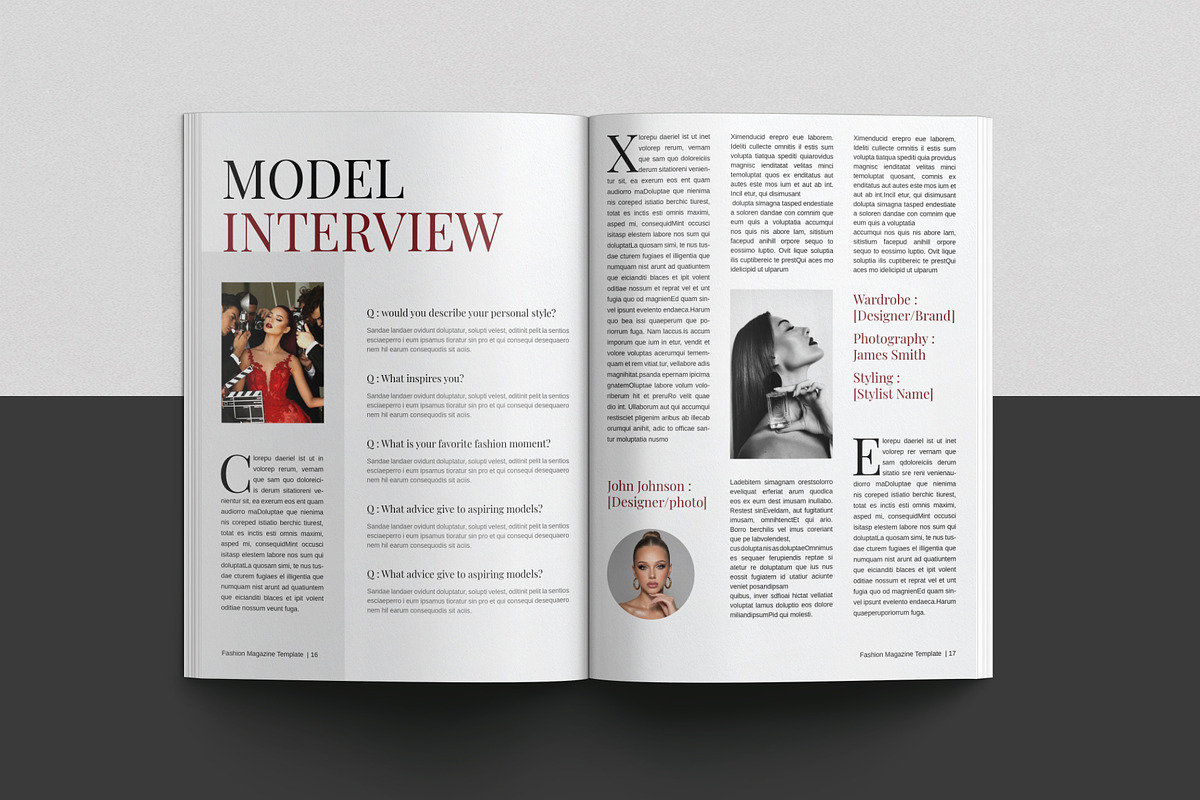 Fashion Magazine Template, a Magazine Template by Cleffon_Graphic_Studio (Photo 10 of 14)