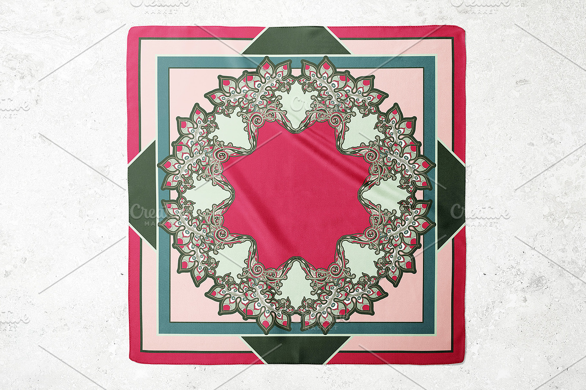 Royal Garden Mandala Scarf, an Object Graphic by ilustrinna (Photo 3 of 7)