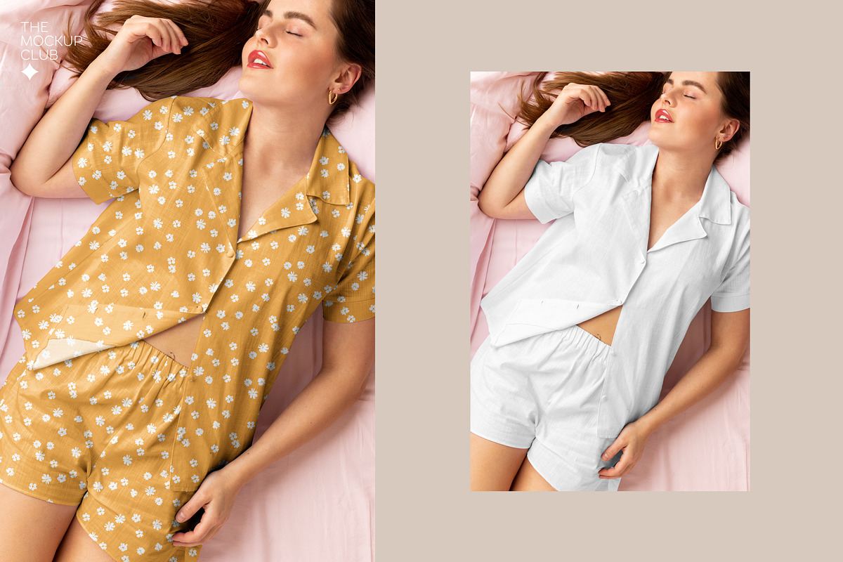 FEMALE PYJAMA MOCKUPS, a Shirt Mockup by MCKP*ME (Photo 5 of 9)
