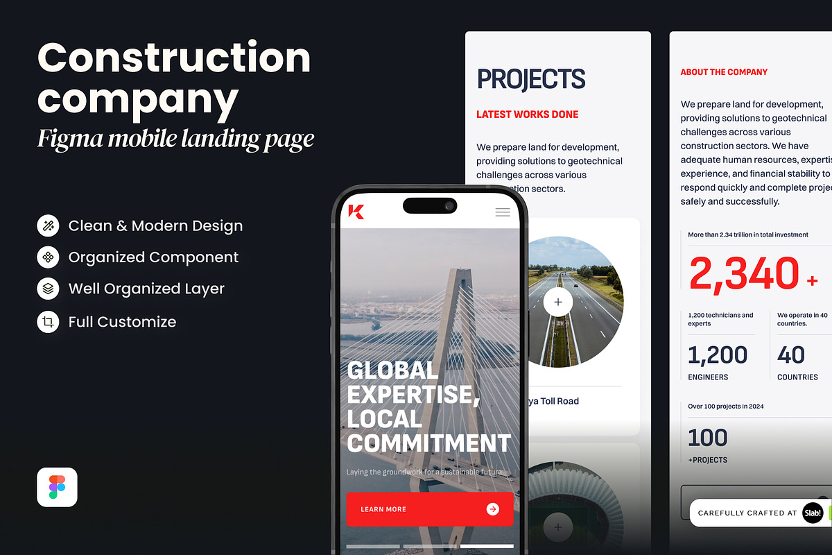 Modern Landing Page for Construction, a Websites & App Template by SLAB! Design (Photo 1 of 4)