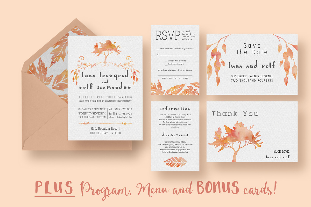 Watercolour Tree Wedding Suite, an Invitation Template by Knotted Design (Photo 1 of 4)