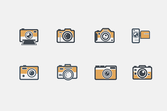 8 Retro Camera Icons