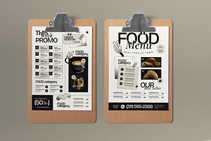 White Modern Retro Food Menu, a Flyer Template by graphicook