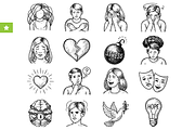 Mental Health Emotion Icons, an Object Graphic by RT Studio (Thumbnail 1 of 4)