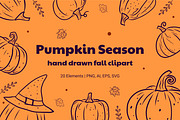 Autumn Pumpkins & Fall Elements, a Pattern Graphic by AnnMsl Lab (Thumbnail 1 of 5)