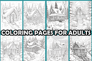 Cozy Cabin in Deep Snow Coloring Pag, an Animal Illustration by martinblan (Thumbnail 3 of 4)