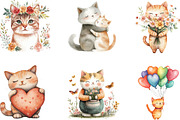 Watercolor Cat Mom Clip Art, an Illustration by Designking (Thumbnail 3 of 10)