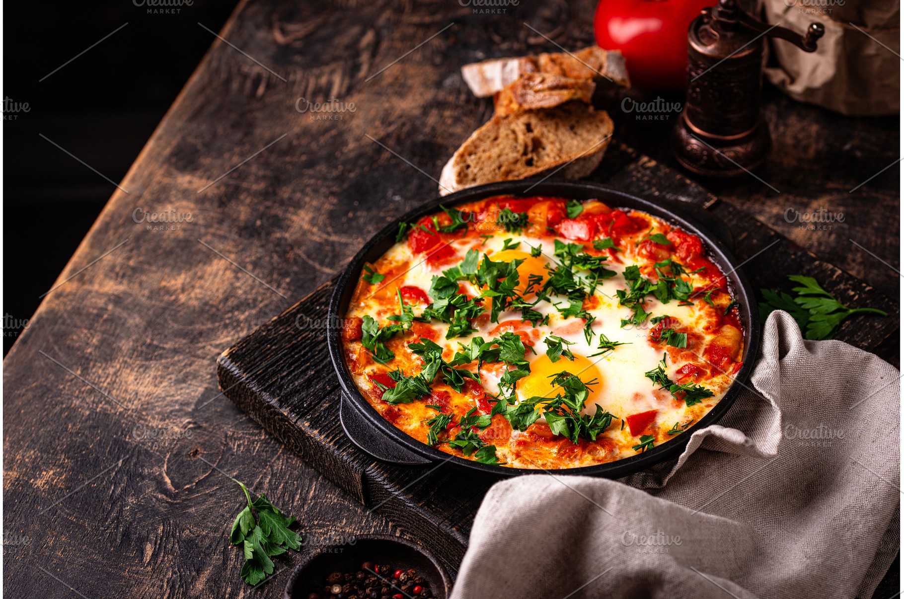 Shakshuka, traditional Jewish, a Food & Drink Photo by Yulia Furman