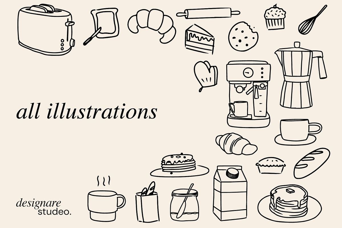 Bakery&Breakfast Illustrations, a Decorative Illustration by ginni illustrations (Photo 6 of 6)