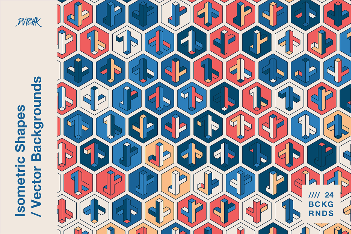 Isometric Shapes / Vector Background, a Background Graphic by dvtchk (Photo 5 of 16)