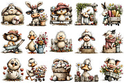 Whimsical Easter Farmhouse Clipart, an Illustration by OK Design (Thumbnail 3 of 6)