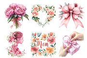 Pink Mother's Day Clipart, an Illustration by SinaCreation (Thumbnail 2 of 5)