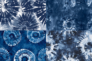 Navy Tie-Dye Seamless Patterns