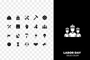 Labor Day Worker Solid Icons, a Solid Icon by Unique Design Team (Thumbnail 2 of 3)