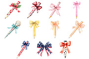 Brushstroke Pencil Bow Clipart PNG, a Seasonal Illustration by CitraGraphics (Thumbnail 3 of 3)