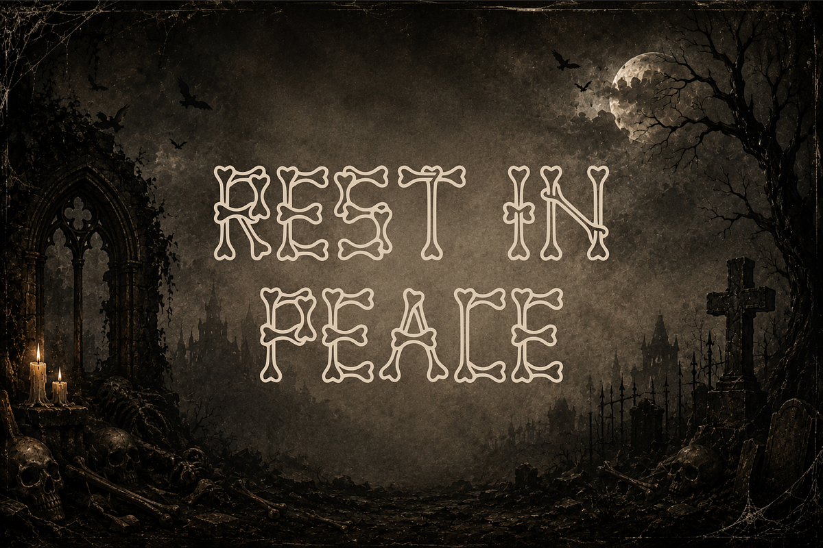 GRIMBONE Spooky Skeletal Decorative, a Blackletter Font by idealistudio (Photo 3 of 5)