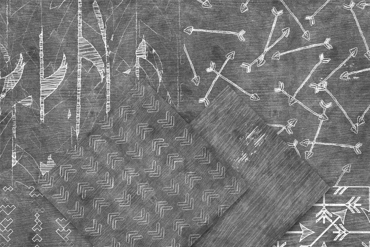 Chalkboard Art Aztec Digital Paper preview 2