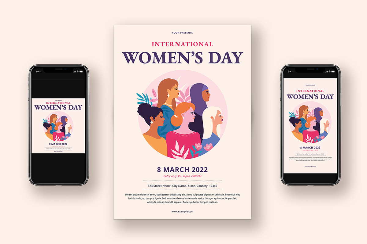 International Women's Day Flyer Set, a Flyer Template by Esui Studio (Photo 1 of 4)