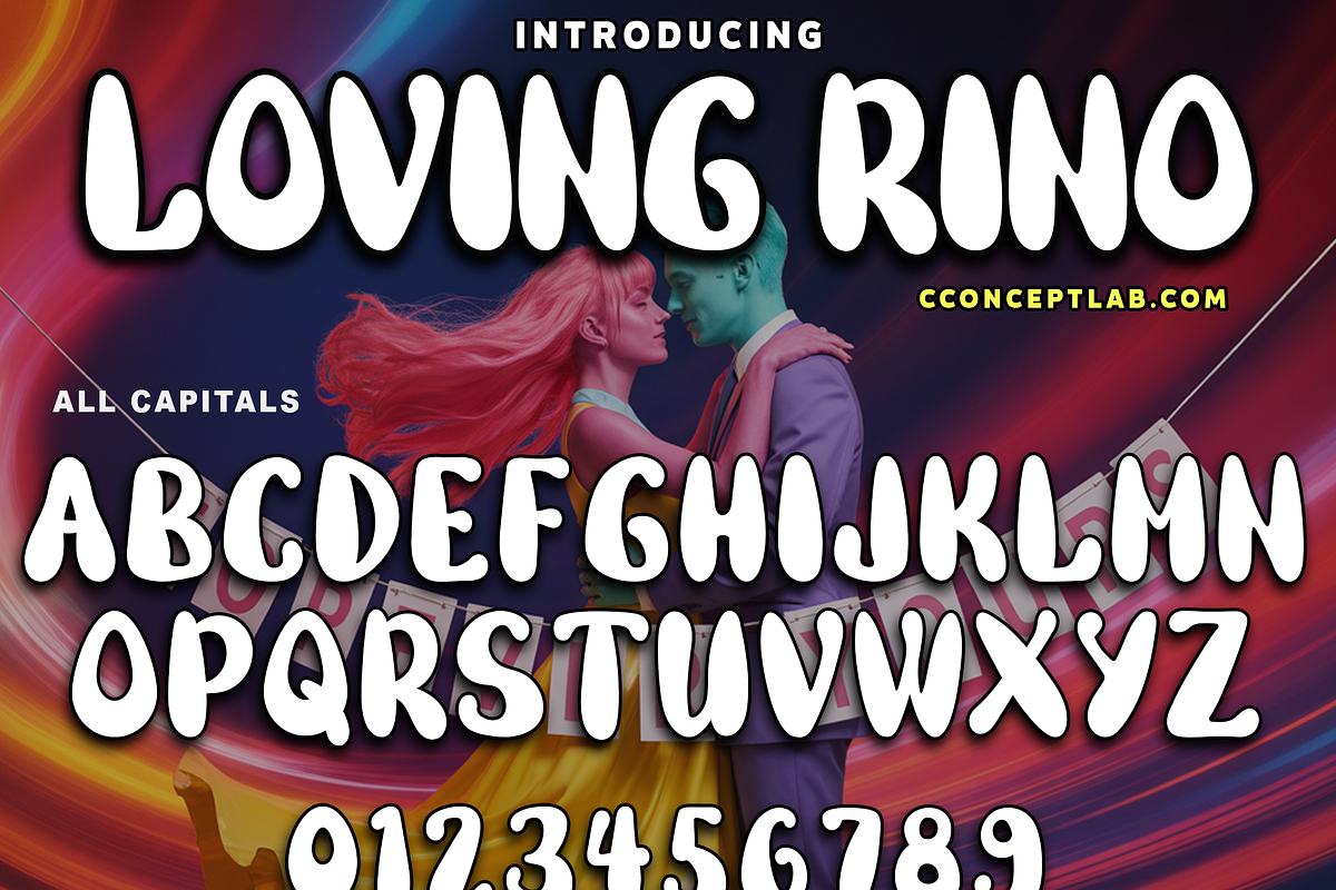 LOVING RINO, a Font by CCONCEPTLAB